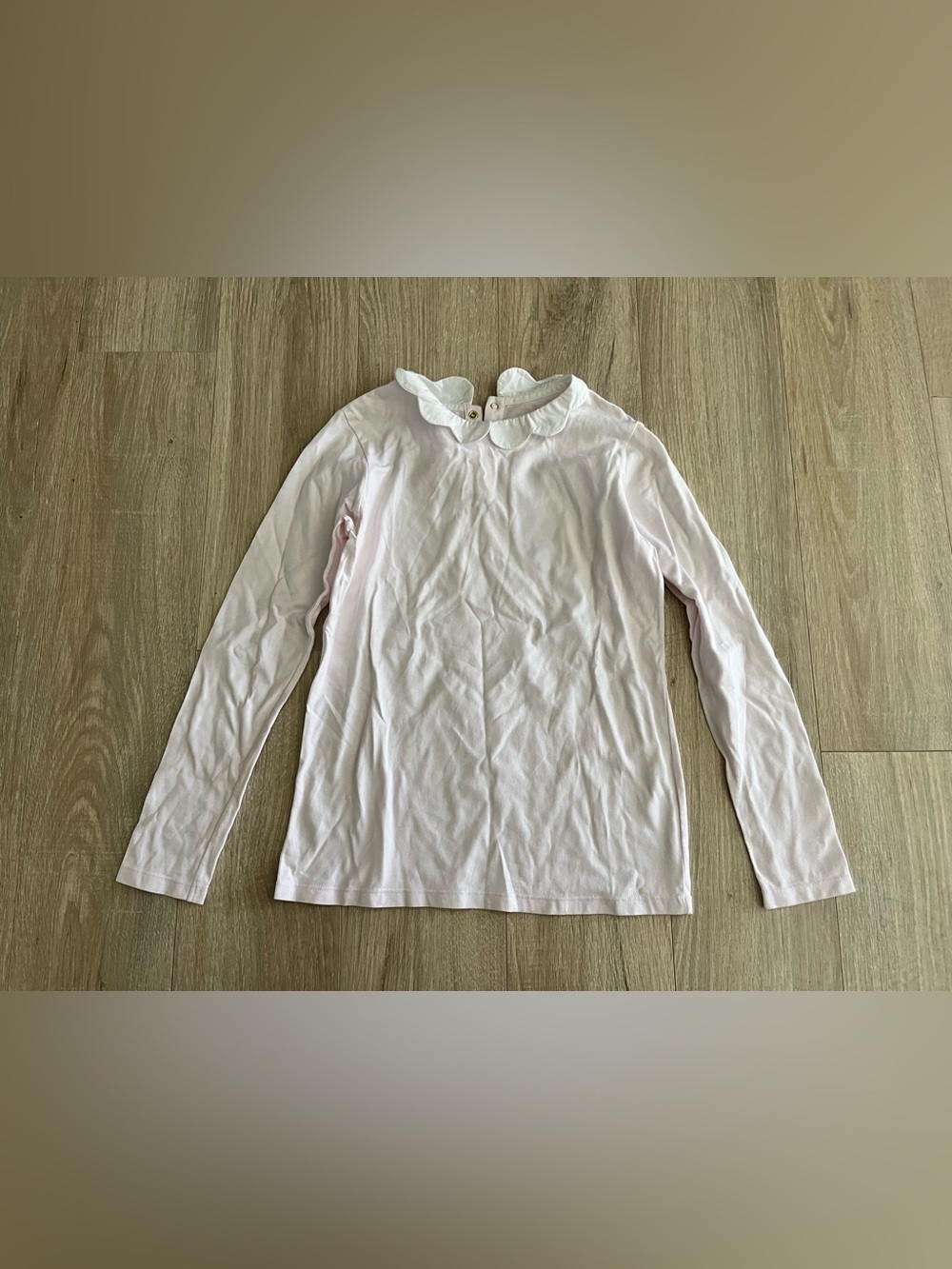 Jacardi Girl’s T-shirt with scalloped collar Jacardi powder pink - Size 12